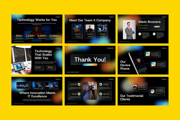 IT科技公司年度报告总结PPT模板 - PPT派