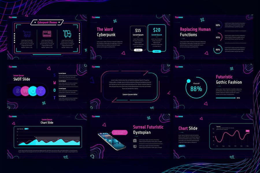 AI科技风格项目总结汇报keynote模板 - PPT派