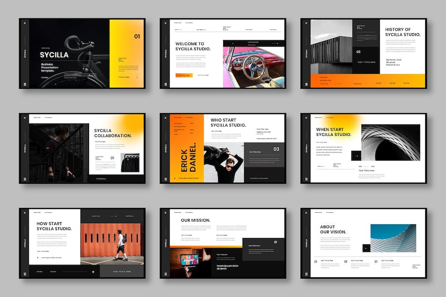 橙色商务企业品牌形象展示PPT模板 - PPT派