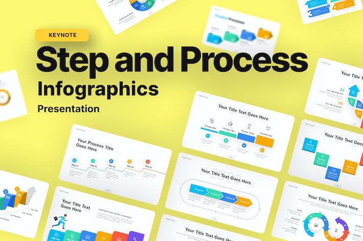 多色彩步骤流程分析信息图形图表keynote模板 - PPT派