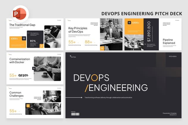 技术团队工作汇报工程DevOps演示PPT模板 - PPT派