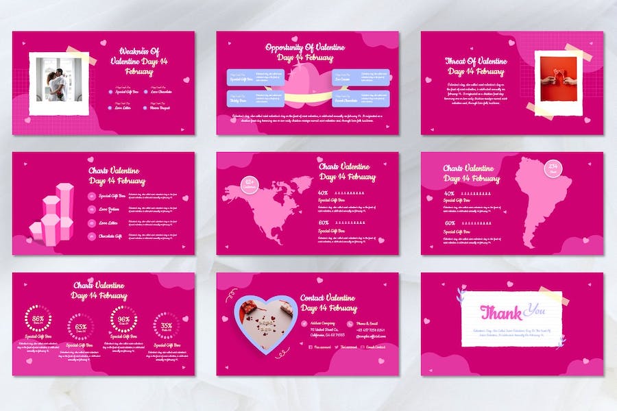 情侣2月14日情人节主题Keynote模板 - PPT派