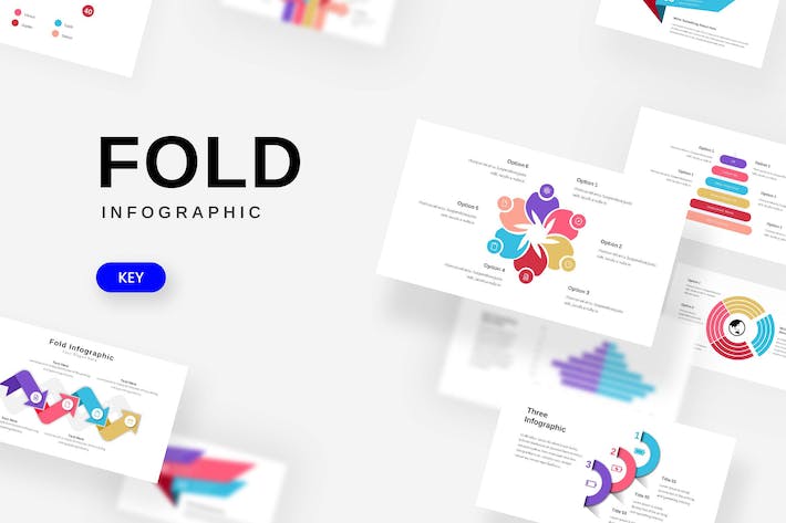 高级折叠图形信息图表Keynote模板 - PPT派