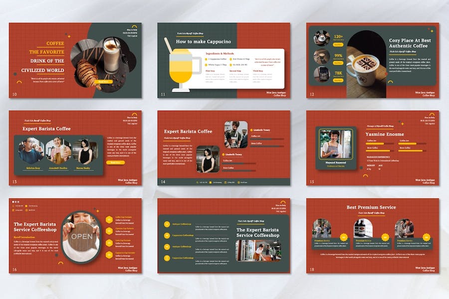 咖啡店讲述展示方案推介Keynote模板 - PPT派