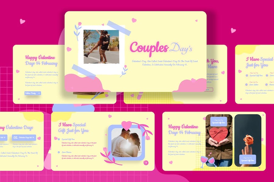 情侣2月14日情人节主题Keynote模板 - PPT派