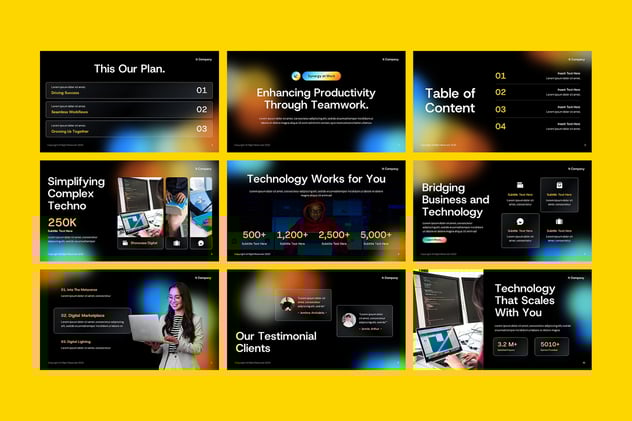 IT科技公司年度报告总结PPT模板 - PPT派