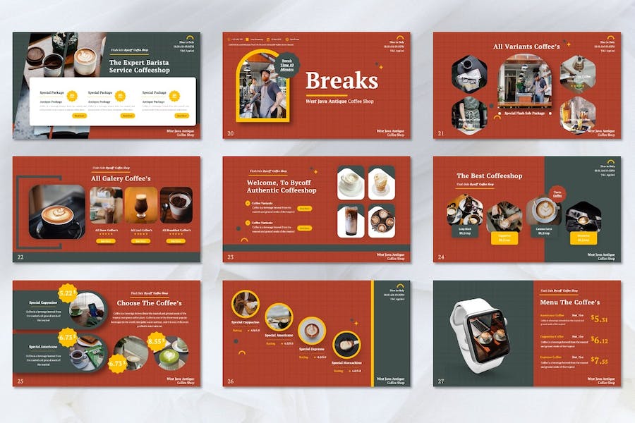 咖啡店讲述展示方案推介Keynote模板 - PPT派