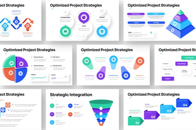 项目策略优化流程信息图形Keynote模板 - PPT派