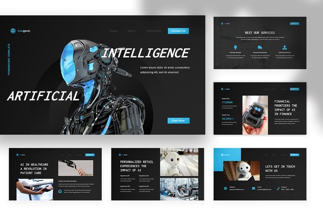 人工智能科技企业数字创新应用PPT模板 - PPT派