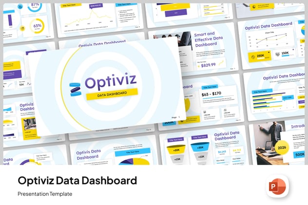 数据仪表板统计展示PPT模板 - PPT派