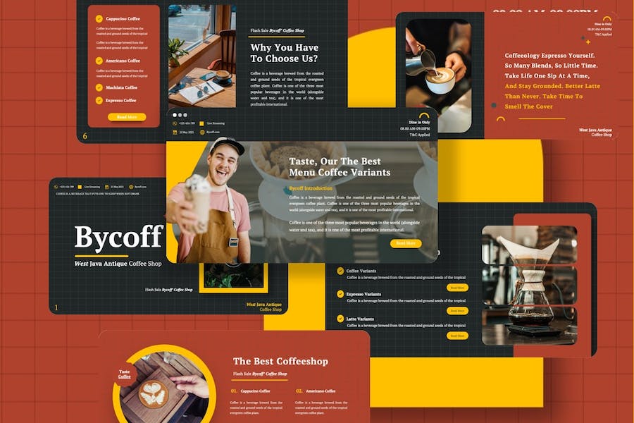 咖啡店讲述展示方案推介Keynote模板 - PPT派