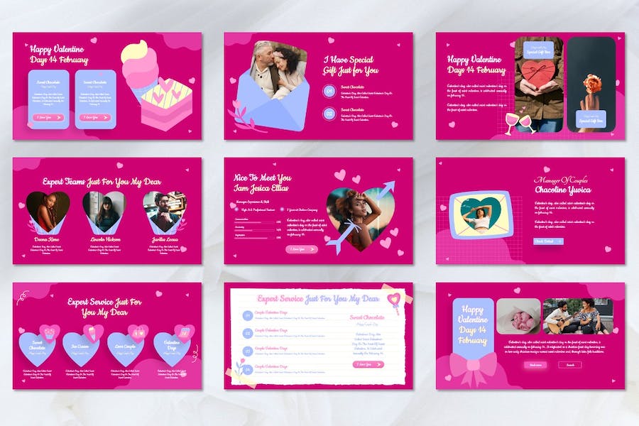 情侣2月14日情人节主题Keynote模板 - PPT派