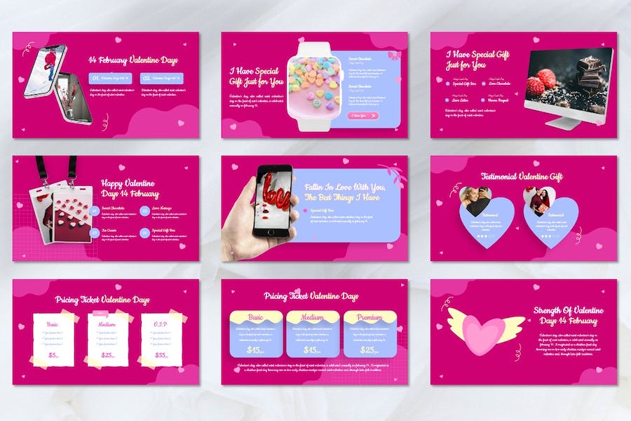 情侣2月14日情人节主题Keynote模板 - PPT派