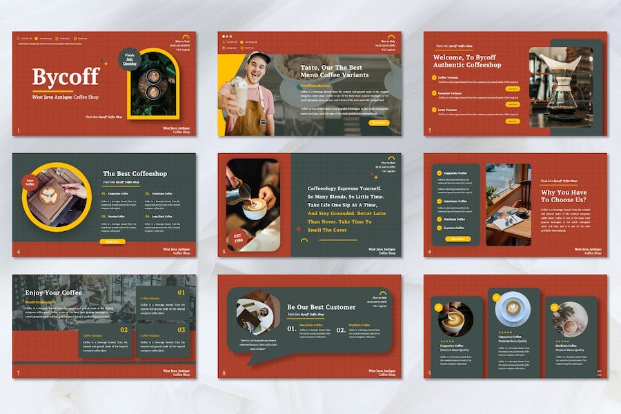 咖啡店讲述展示方案推介Keynote模板 - PPT派