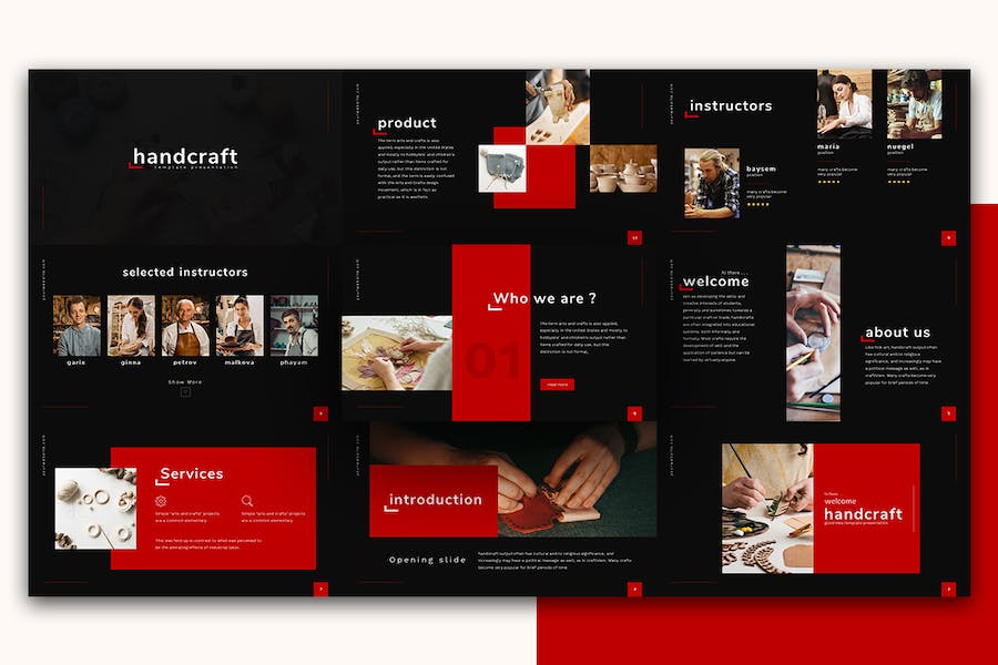 手工艺品创意展示作品Keynote模板 - PPT派