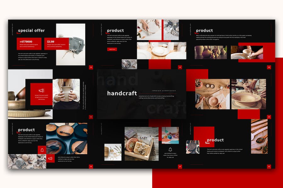 手工艺品创意展示作品Keynote模板 - PPT派