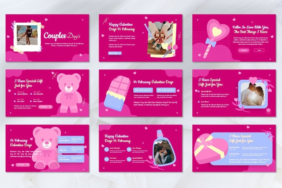 情侣2月14日情人节主题Keynote模板 - PPT派