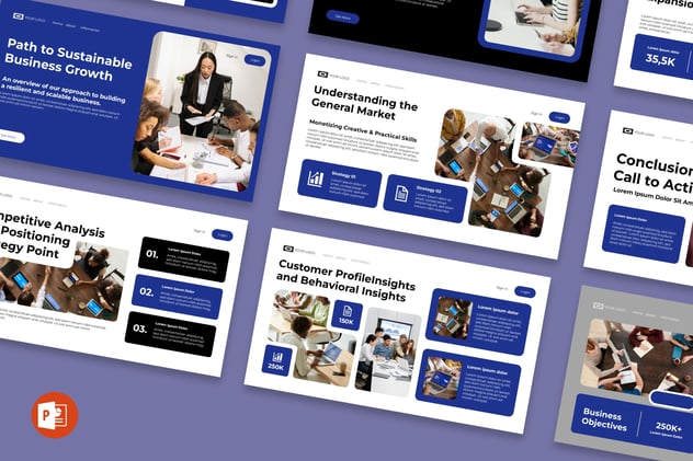 业务增长战略规划分析展示PPT模板 - PPT派