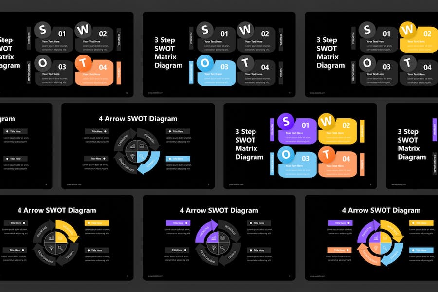 SWOT-信息图表-PowerPoint-模板 - PPT派