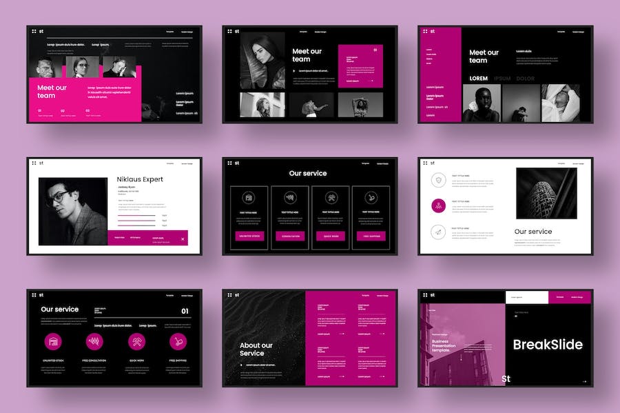 时尚品牌商务营销推广Keynote模板 - PPT派