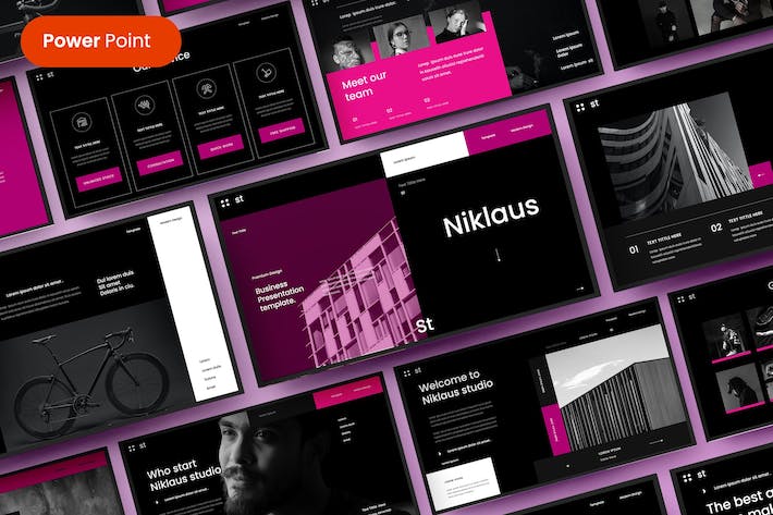 时尚潮流品牌商务宣传PPT模板 Retry - PPT派