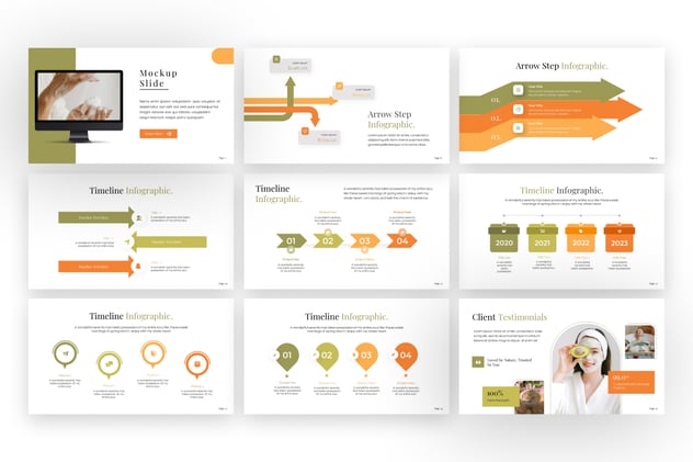 绿色自然生态美容护肤PPT模板 - PPT派