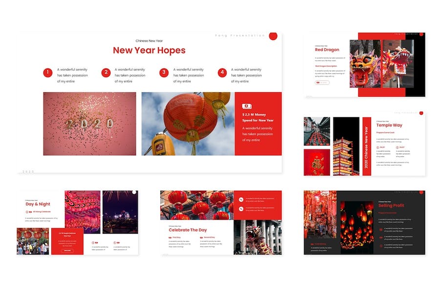 春节新年传统节日庆祝方案Keynote模板 - PPT派