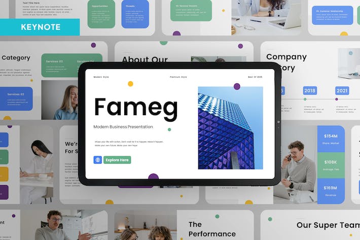 现代企业公司简介品牌推广Keynote模板 - PPT派