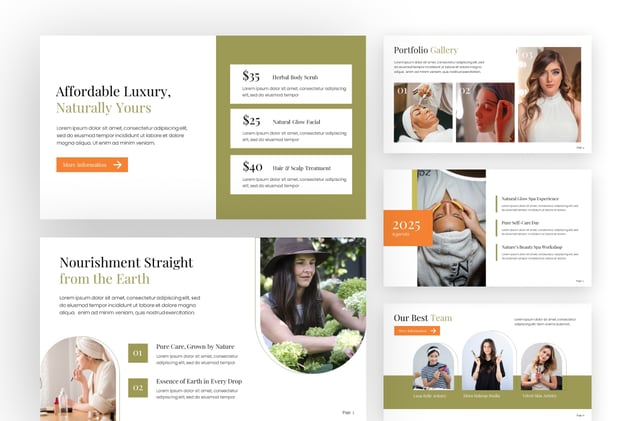 绿色自然生态美容护肤PPT模板 - PPT派