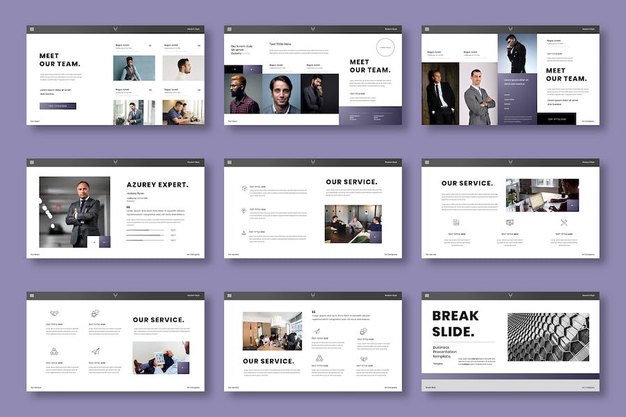 蓝色庄重商务商业风格keynote模板 - PPT派