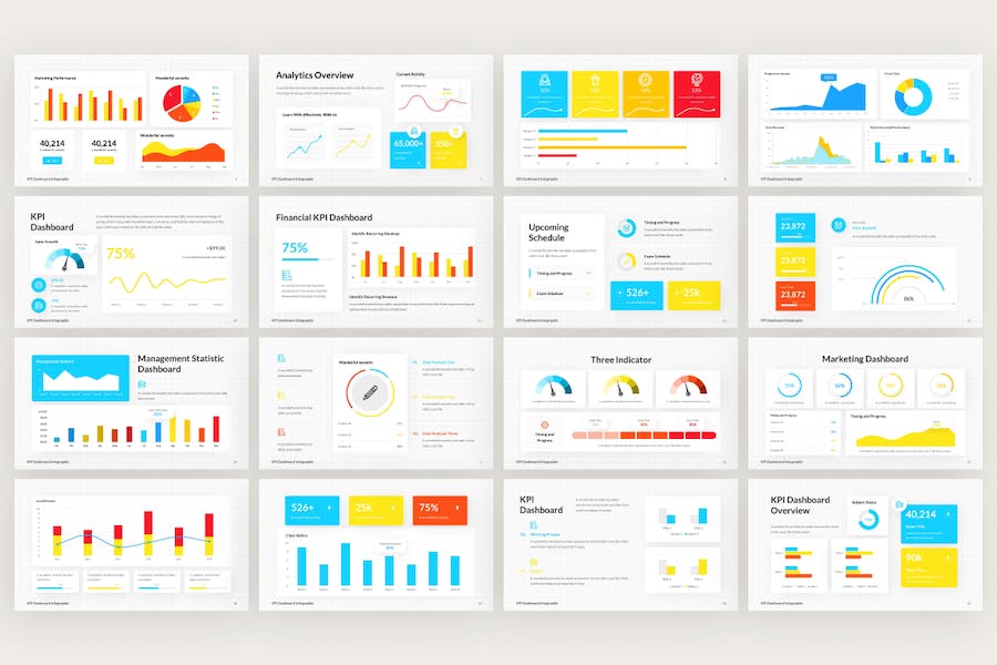 KPI-仪表板-信息图表-PowerPoint-模板 - PPT派