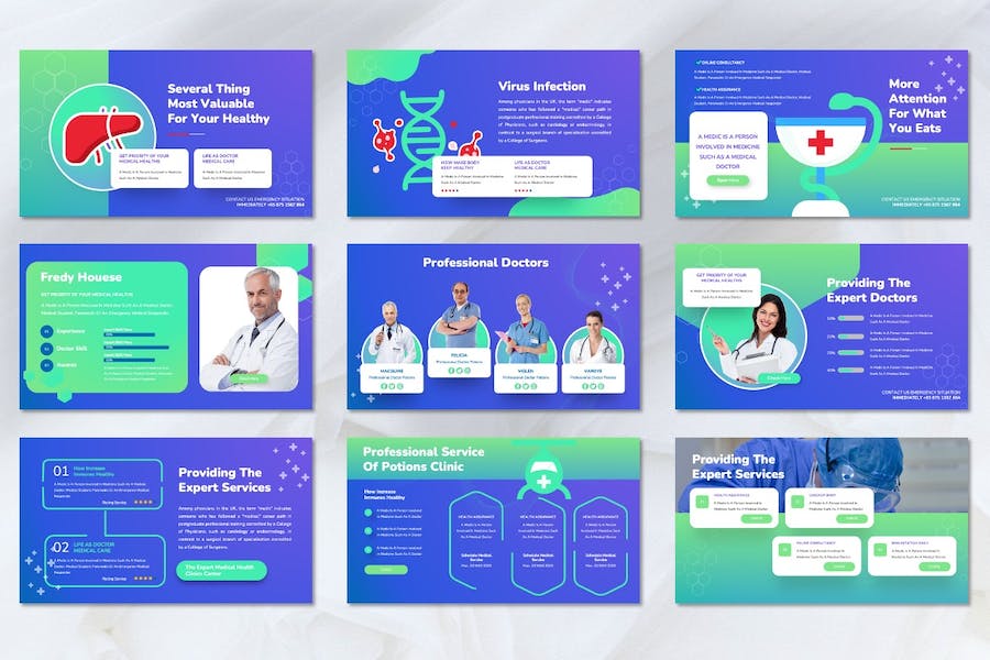 医疗健康疾病治疗护理Keynote模板 - PPT派