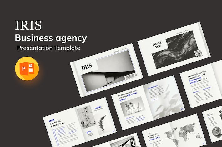 商业机构虹膜主题PPT模板 - PPT派