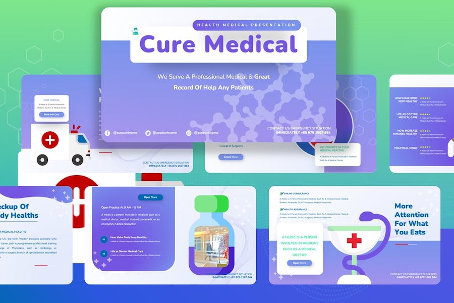 医疗健康疾病治疗护理Keynote模板 - PPT派