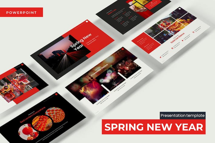 中国春节传统习俗新年文化传播宣传PPT模板 - PPT派