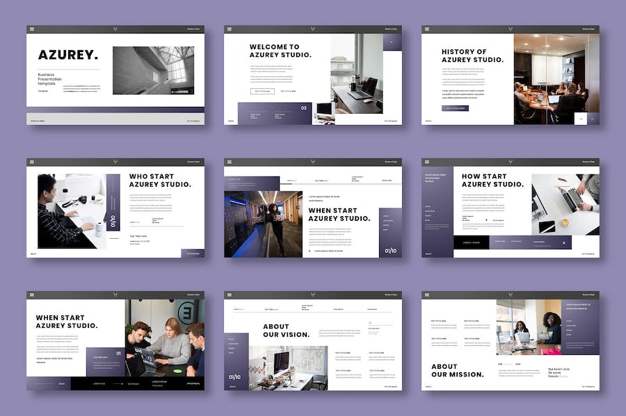 蓝色庄重商务商业风格keynote模板 - PPT派