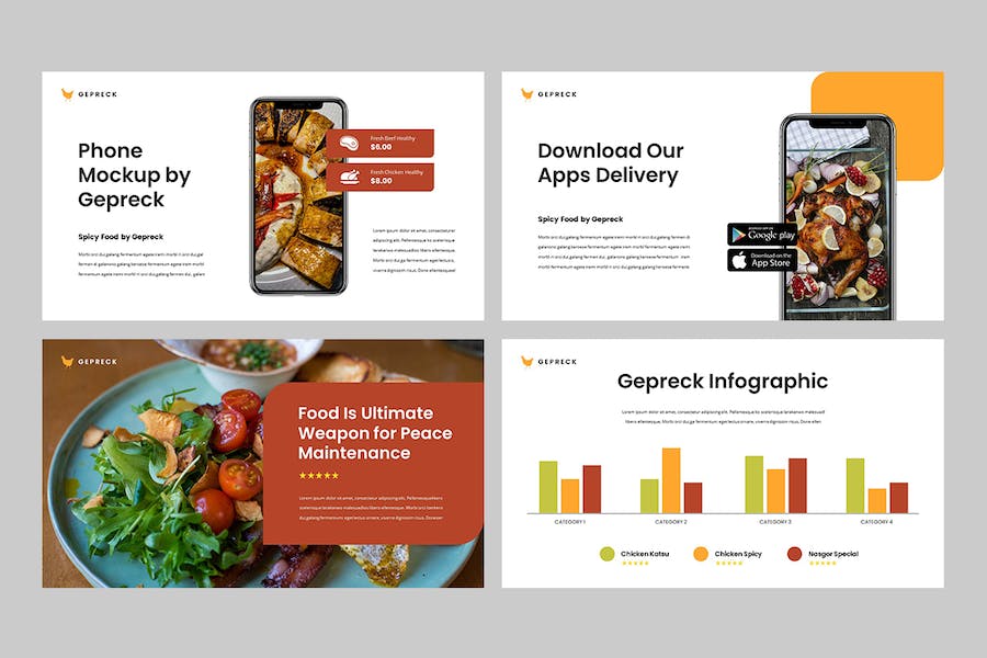 美食餐饮品牌推介方案展示PPT模板 - PPT派