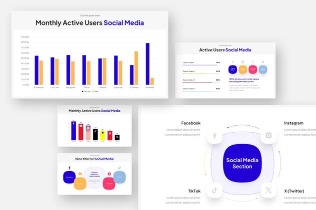 社交媒体营销运营信息图形Keynote模板 - PPT派