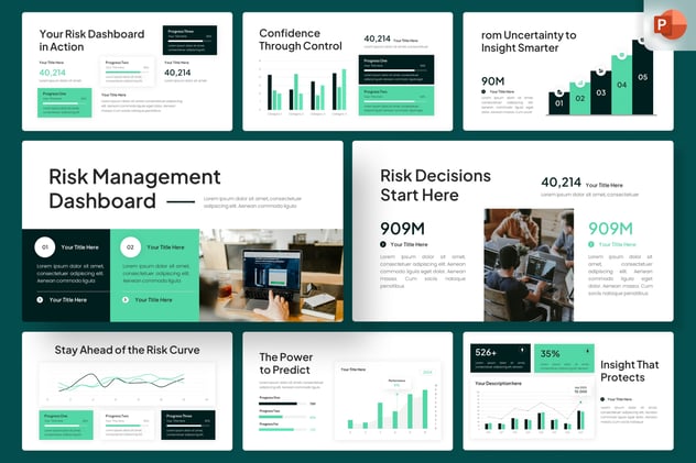 风险管理仪表板监控系统PPT模板 - PPT派