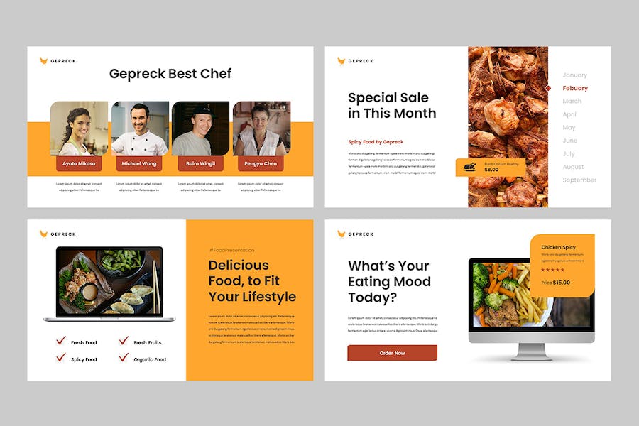 美食餐饮品牌推介方案展示PPT模板 - PPT派