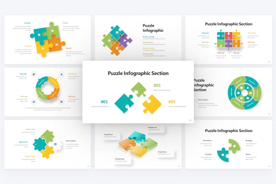 医学-拼图-信息图-PowerPoint-模板 - PPT派