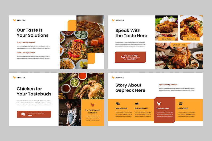 美食餐饮品牌推介方案展示PPT模板 - PPT派