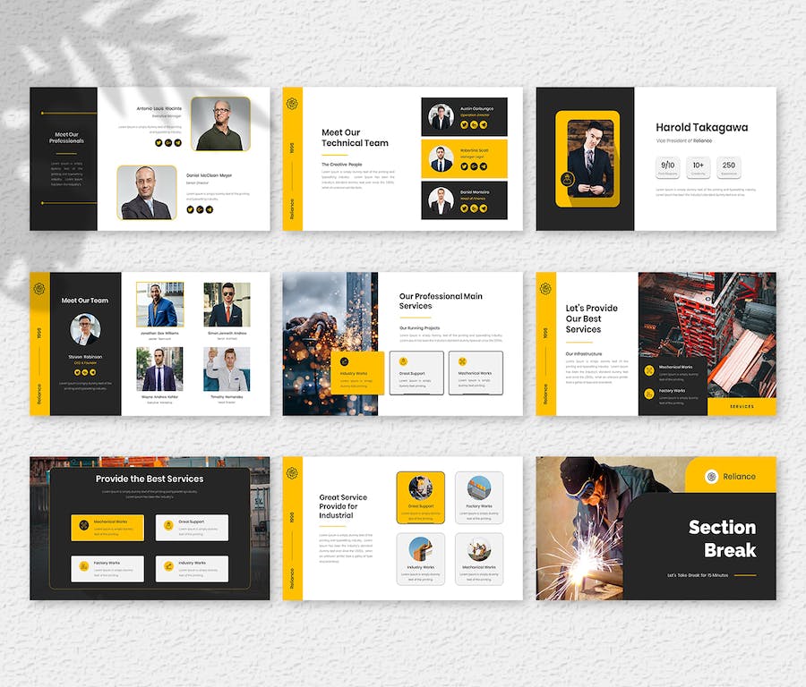 灰色工业工厂企业介绍PPT模板 - PPT派