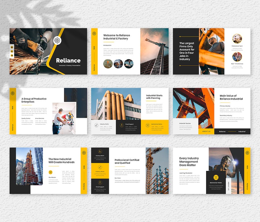 灰色工业工厂企业介绍PPT模板 - PPT派