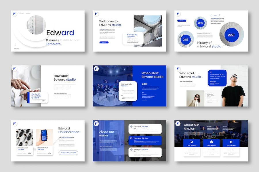 蓝色商务创意项目策划PPT模板 - PPT派