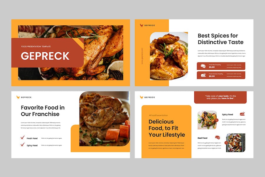 美食餐饮品牌推介方案展示PPT模板 - PPT派