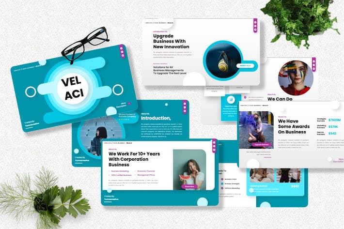 企业品牌宣传天鹅绒质感PPT模板 - PPT派