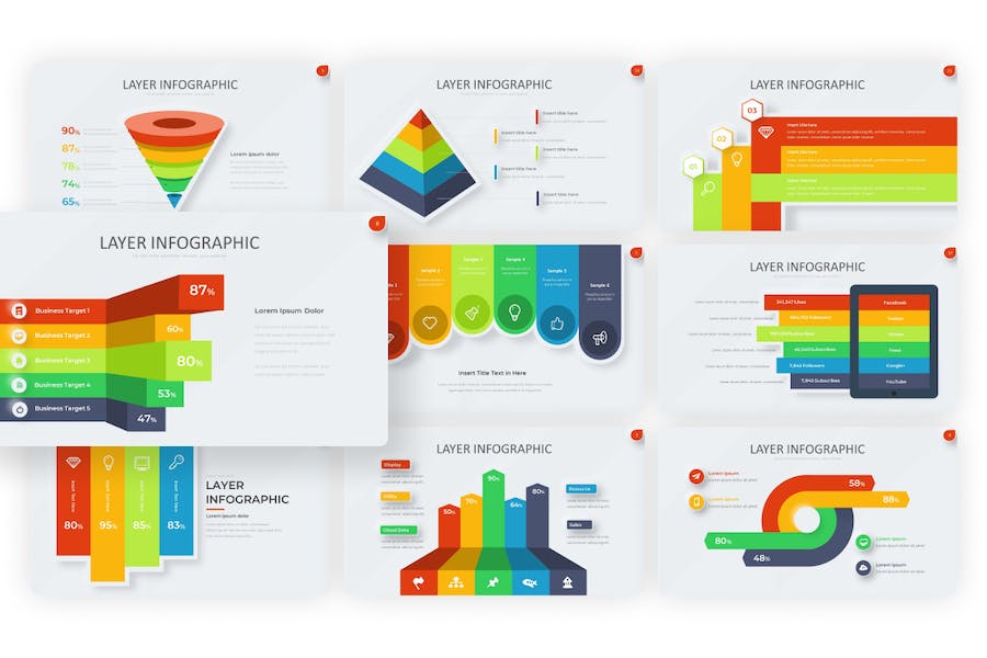 Layer-infographic-neumorph-powerpoint-template - PPT派