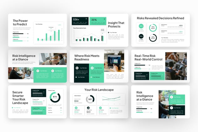 风险管理仪表板监控系统PPT模板 - PPT派