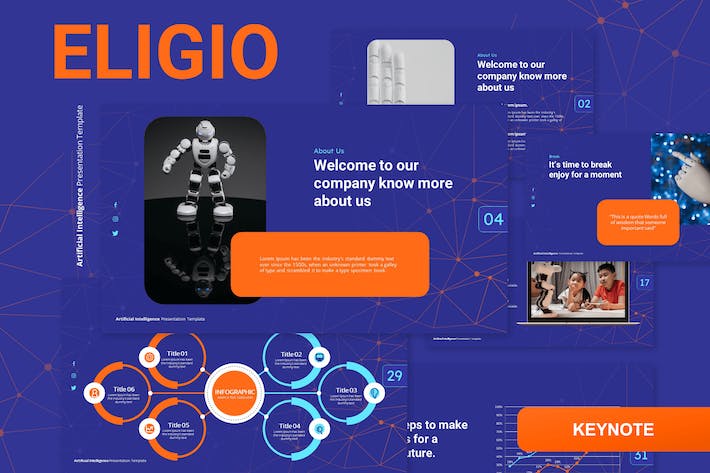 人工智能技术应用发展趋势展示Keynote模板 - PPT派